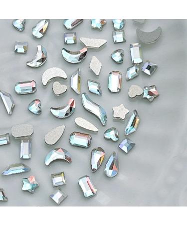 FEIlei 100Pcs Mixed Glass Crystal Hybrid Diamond Rhinestones Nail Art Decorations Drop Rhombus Flatback Stones 3D Gems - Buy Online on GoSupps.com
