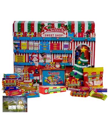 Swizzels Sweets Advent Calendar 2023 - Retro sweets advent calendar | Countdown to Christmas selections sweets | Gluten Free Advent Calendar for Kids Men Women with gift tag 220 g (swizzels advent)
