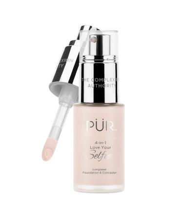 P R MINERALS 4-in-1 Love Your Selfie Longwear Foundation & Concealer  Full Coverage Liquid Foundation  Hydrating Formula  Cruelty Free