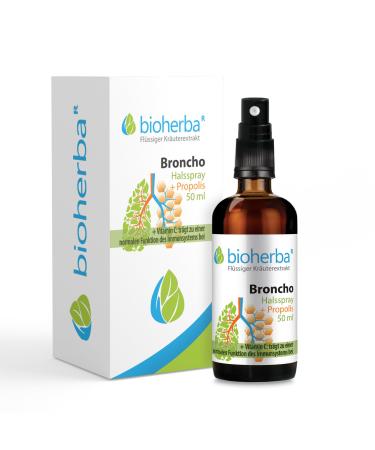 Bioherba neck spray broncho with propolis extract 50 ml - natural throat spray - coughing aid with ginger + vitamin C and plant extracts supports the immune system PZN: 17188640 - Buy Online on GoSupps.com