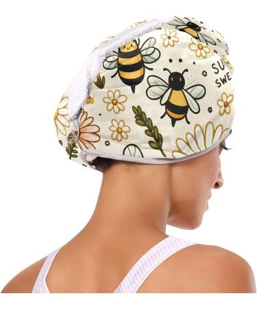 Bee Honey Hair Towel 2 Pack | Super Absorbent Quick Drying Turbans for Women & Girls - Buy Online on GoSupps.com