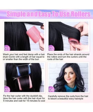 40PCS Hair Curlers Rollers Set Self Grip Hair Curlers With 4 Sizes Salon Hair Rollers with Duckbill Clip for DIY Long Medium Short Thick Fine Thin Hair Bangs Volume - Buy Online on GoSupps.com