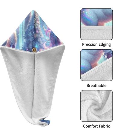 Buy Super Absorbent Unicorn Hair Towel 2 Pack | Quick Dry & Cute Turbans for Women & Girls - International Shipping Available - Buy Online on GoSupps.com