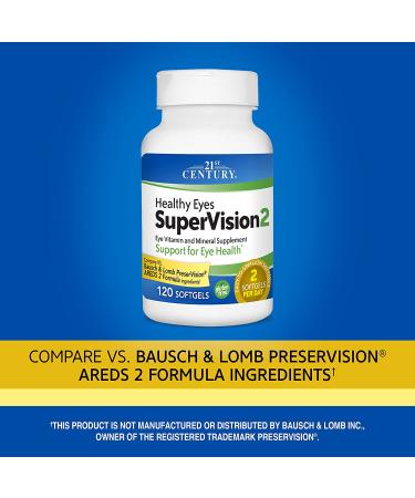 21st Century SuperVision2 Healthy Eyes Supplement - 120 Softgels | Optimal Eye Health - Buy Online on GoSupps.com