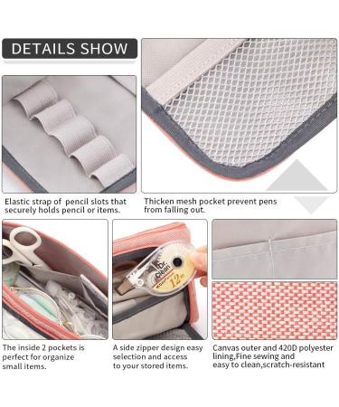 EASTHILL Large Capacity Pencil Case Multi-slot Pen Bag Pouch Holder For Middle High School Office College Girl Adult Simple Storage Case Pink - Buy Online on GoSupps.com