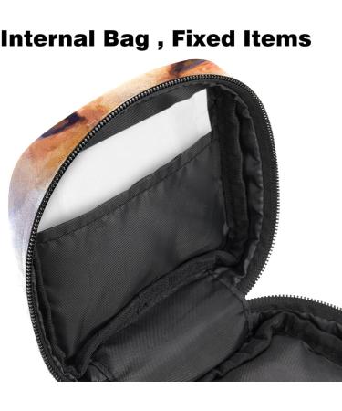 Javenproeqt Portable Women's Binding Bags | Menstrual Cup Pocket & Pads for Teens | Colorful Watercolor Hipster Fox Design - Buy Online on GoSupps.com