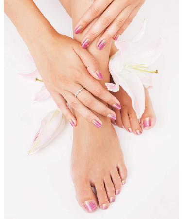 Glitter Gradient Nail Polish Sticker Full Wraps for Women - 20 Sheets | Self-Adhesive Nail Decals with File for Manicure Decorations - Buy Online on GoSupps.com