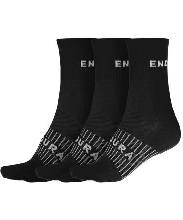 Endura CoolMax Race 3-P Cycling Socks for Men L-XL Black