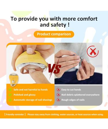 Electric Nail Clipper 3 Speeds Levels Electric Nail Trimmer with Nail Clip Storage Rechargeable Automatic Nail Clipper Portable Electric Fingernail Cutter Safety Fingernail Trimmer for Adult K(orange) - Buy Online on GoSupps.com