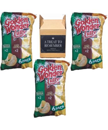 Golden Wonder Variety Crisp | 2xCheese&Onion Beef&Onion And Chip Shop Curry (Pack Of3) | By SHANZA Departmentals - Buy Online on GoSupps.com