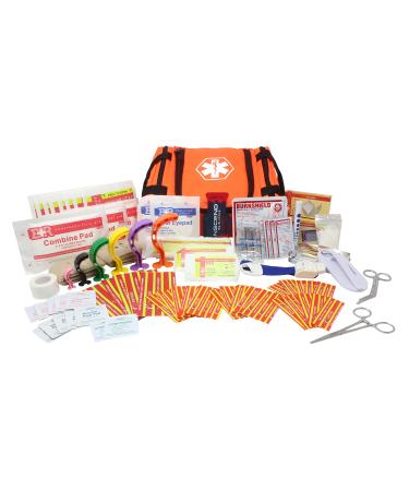 Dixie EMS First Responder Fully Stocked Trauma First Aid Kit   Orange