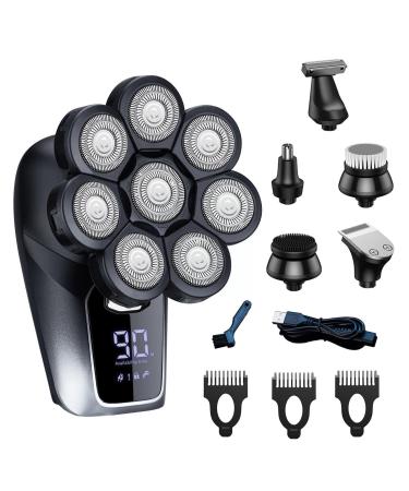 Electric Razor for Men 8D Face Head Electric Shavers For Bald Men Electric Bald Head Shaver With Nose Hair Trimmer Waterproof Rotary Shave Set