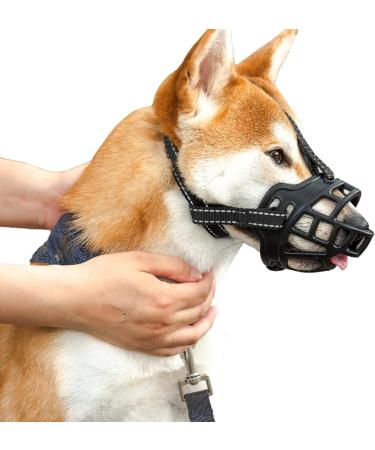Dog Muzzle XL-6 Black - Soft Rubber Basket Muzzle for Small Medium Large Dogs - Adjustable Straps - Allows Drinking, Panting, Anti-Biting, Barking - Breathable and Safe Mouth Cover - Buy Online on GoSupps.com