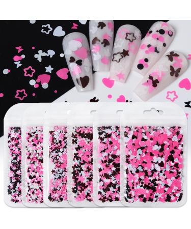 Heart Star Round Nail Art Glitter Flakes Sequins for Mani Beauty Makeup Face Body Art Decoration Style 1 - Buy Online on GoSupps.com