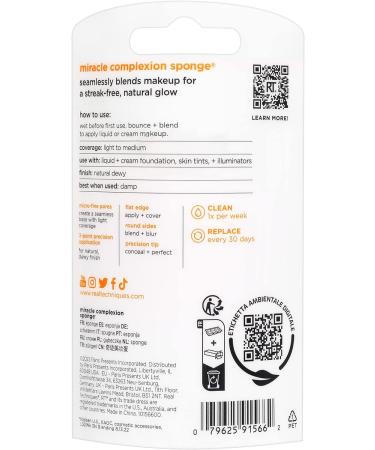 Real Techniques Miracle Complexion Sponge Makeup Blending Sponge For Liquid and Cream Foundation Offers Light To Medium Coverage Natural Dewy Makeup Orange Sponge Latex-Free Foam 1 Count - Buy Online on GoSupps.com
