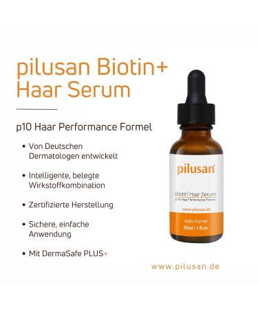 Pilusan Biotin Hair Serum - Keratin Treatment for Stressed Hair | Nourishing Silicone & Paraben-Free Oil | Best Hair Serum for Women & Men | Dermasafe Plus - Buy Online on GoSupps.com