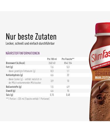 Slim Fast Chocolate Drink - 325ml Ready-to-Use Meal Replacement for Weight Control - 1 Pack - Buy Online on GoSupps.com