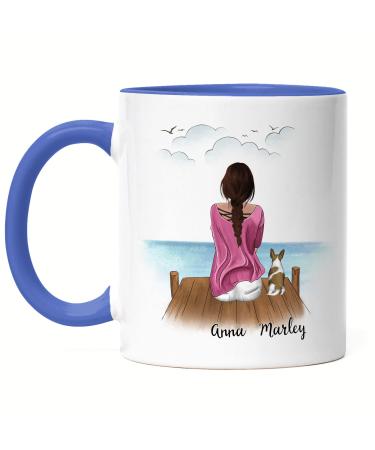Kiddle-Design Dog Mom Mug Blue Personalized Dog Owner Gift Dog Lover Dogs Dog Mom Dog Fan Dog Motif Pet
