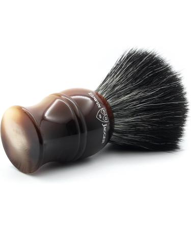 Edwin Jagger Classic Black Synthetic Fibre Shaving Brush - Eco-Friendly Vegan Exfoliating Brush for Men and Women - Buy Online on GoSupps.com