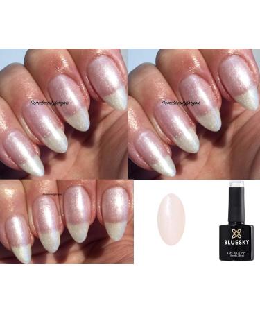 Bluesky Nail Gel Polish White Pearl Shimmer Glimmer A46 UV LED Soak Off 10ml - Buy Online on GoSupps.com