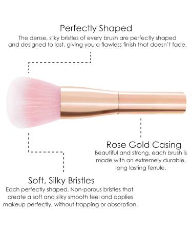 Trixes Professional Cosmetic Powder Brushes - Ros Gold Training Brush for Blush & Flawless Beauty Mixing - Buy Online on GoSupps.com