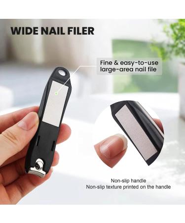 Precision Nail Clippers with Nail Catcher - Black Stainless Steel Manicure Tools - Buy Online on GoSupps.com