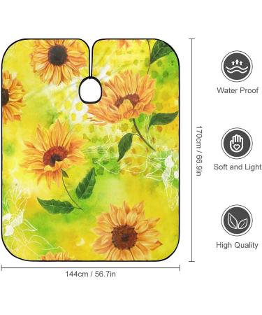 Vintage Watercolor Sunflower Haircut Capes for Adults - Water Resistant Salon Cape for Men & Women | Styling Gown for Hairdressers - Buy Online on GoSupps.com