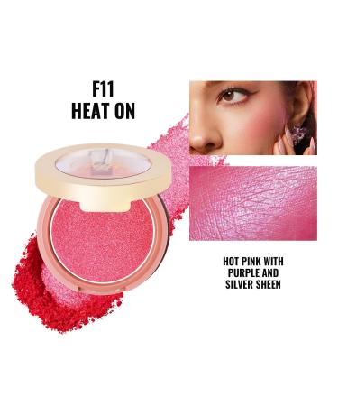 Oulac Rouge Powder Blush - Vegan Highly Pigmented Durable Hot Pink & Purple Sheen - 4.8g f11 Heat | International Shipping - Buy Online on GoSupps.com