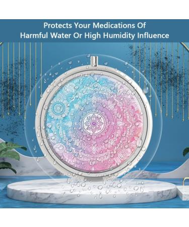 Portable 3-Compartment Pill Box | Mandala Bright Medicine Organizer | Unique Gift for Vitamins & Medications - Buy Online on GoSupps.com