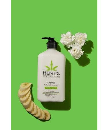 Hempz Original Natural Hemp Seed Oil Body Moisturizer 3 Pack Bundle - Shea Butter, Ginseng, Vegan, Floral & Banana Scent - 17 Fl Oz - Buy Online on GoSupps.com