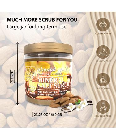 Dead Sea Collection Body Peeling 660g Natural Salt Scrub with Almond & Vanilla Oil | Organic Exfoliation & Minerals for Glowing Skin - Buy Online on GoSupps.com
