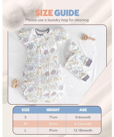MOXTOYU 100% Cotton Baby Sleeping Bag 2.5 Tog with Detachable Sleeves | Swaddle Blanket for Newborns | Rabbit Design | Purple | 0-6M - Buy Online on GoSupps.com