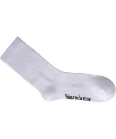 Yomandamor Women's 5 Pairs Cushioned Diabetic Crew Socks - Breathable Seamless Dress Socks with Arch Support Size 9-11 White - Ideal for Comfort & Health - Buy Online on GoSupps.com