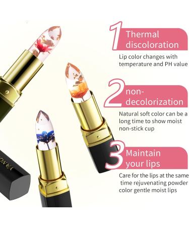 RoseFlower Moisturizing Lip Balm 3 Pack Moisturizing Color Changing Lipstick UltraLight Lip Balm Long Lasting Lipstick for Dry Lips Soothes and Conditions 9 - Buy Online on GoSupps.com