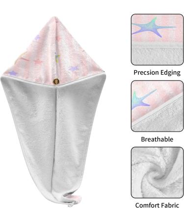 Coloured Stars Dry Hair Cap - Quick Drying 2 Piece Towel Set with Button Headband | Super Absorbent & Soft Comfort for Fast Drying - Buy Online on GoSupps.com