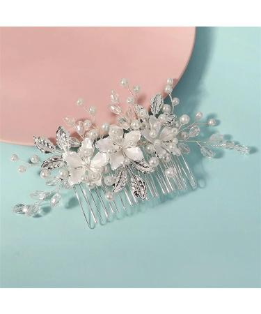 Handmade Flower Hair Comb Bride Wedding Hair Clips Headwear Hair Accessories For Women 1pc - Buy Online on GoSupps.com