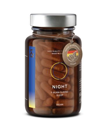 N°2 Night Fat Burner Weight Loss During Sleep Based on L-Carnitine, L-Tryptophan, Valerian, Lemon Balm, Passionflower, Hops - Fat Burning and Hunger Suppressant at Night - 60 Capsules - Vegan