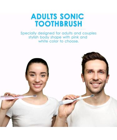 Sonic Electric Toothbrush for Men and Women - Rechargeable Smart Toothbrush with 30s Reminder, 2 Mins Timer, 6 Modes and 6 Brush Heads - 40000VPM - White (8950+ 6 Heads + Holder) - Buy Online on GoSupps.com