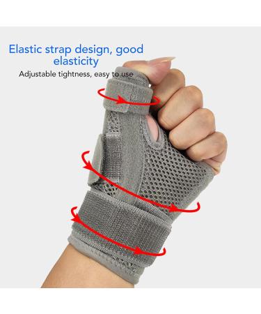 Thumb Wrist Stabilizer Splint | Adjustable Carpal Tunnel Brace for Men & Women | Secure Comfort & Support (Grey - Buy Online on GoSupps.com