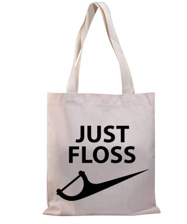 BDPWSS dentist carrier bag funny oral hygienist RDH dentist assistant canvas shoulder bag only dental floss dental floss just flowed TG