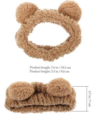 LALAFINA Plush Headband Bear Ear Face Wash Hairband Cartoon Makeup Spa Headwear Elastic Hair Turban Cute Hair Accessories - Buy Online on GoSupps.com