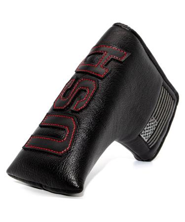 Barudan Golf Black Putter Headcover Covers Cover for Blade Style Putters, Magnetic USA Flag Blade Putter Headcovers with Magnet for Men USA (Non-customize)