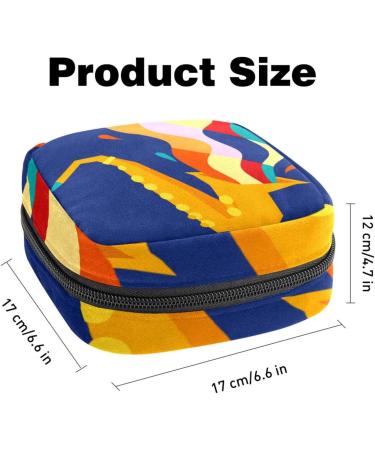 Storage Bags for Women's Bandages - Saxophone Pattern Large Menstrual Cup Cylinder Pocket Zip Closure - Multi-Colored Inserts for Tampons Panty Liners & More - Buy Online on GoSupps.com