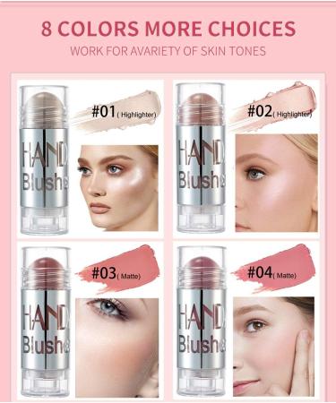 PICKX Chubby Blush Stick Multipurpose Blush Blush Stick For Cheeks Cream Blush Pink Blush Peach Stick Matte Stick Glow Stick Brighten Skin Tone (08#Contour) - Buy Online on GoSupps.com
