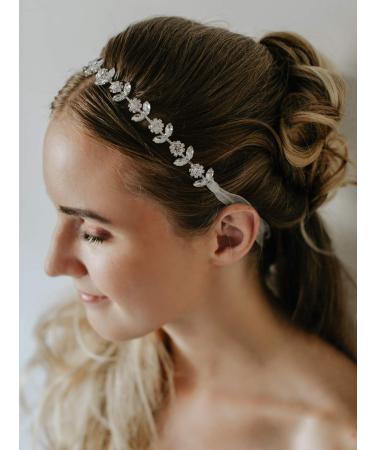 SWEETV Rhinestone Bridal Headpiece - Silver Wedding Headband for Bride, Bridesmaid, Flower Girl - Buy Online on GoSupps.com