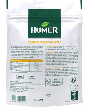 Humer - Sensitive Throat Erasers - Lemon Flavor - From 6 years old - Resealable & Recyclable Bag of 30 Erasers - Buy Online on GoSupps.com