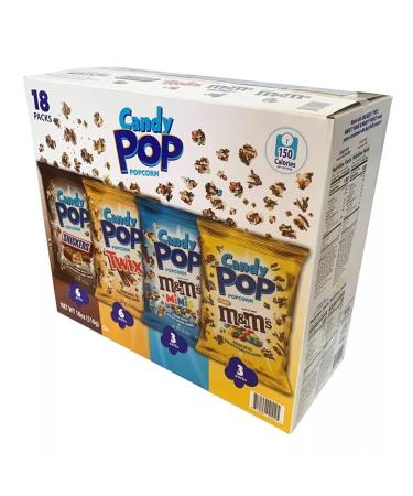 Snack Pop Candy Pop Popcorn Variety Pack - 18 Bags, 1oz Each - Buy Online on GoSupps.com