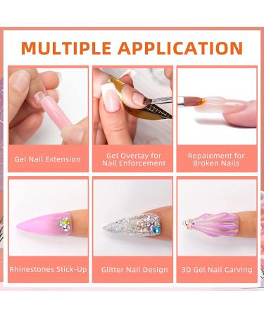 Morovan Poly Gel Nail Kit with Lamp and Drill Starter - Professional 5 Colors Extension Set with 48W Light for DIY Nail Art - Green - Buy Online on GoSupps.com
