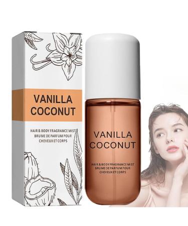 Vanilla Coconut Perfume Coconut Vanilla Perfume Vanilla Coconut Hair and Body Perfume Spray Long-Lasting Coconut Vanilla Fragrance (1pcs)