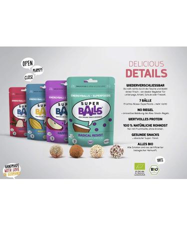 Superballs Mood Push 8-Pack | 100% Natural Vegan Energy Snack Balls | Bio Date Nut & Peanut Chocolate Treats for Sports & On-the-Go - Buy Online on GoSupps.com